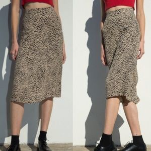 brandy melville phoebe leopard midi skirt